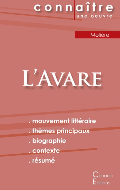 Fiche de lecture L'Avare de Molière (Analyse littéraire de référence et résumé complet) - Molière