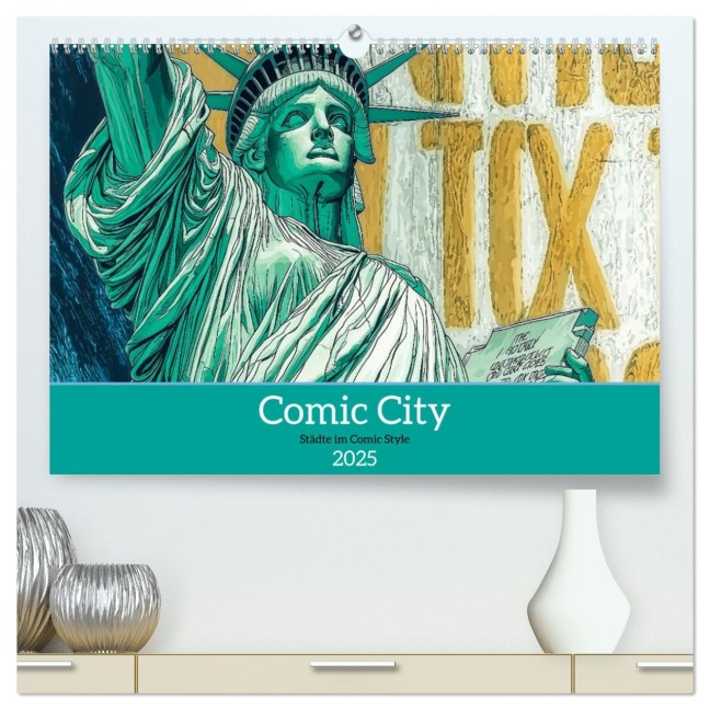 Comic City (hochwertiger Premium Wandkalender 2025 DIN A2 quer), Kunstdruck in Hochglanz - Charles Schrader