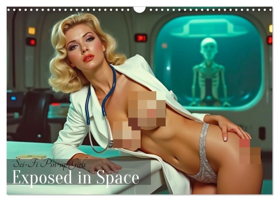 Sci-Fi Pin-up Girls - Exposed in Space (Wandkalender 2027 DIN A3 quer), CALVENDO Monatskalender - Pixs:Sell