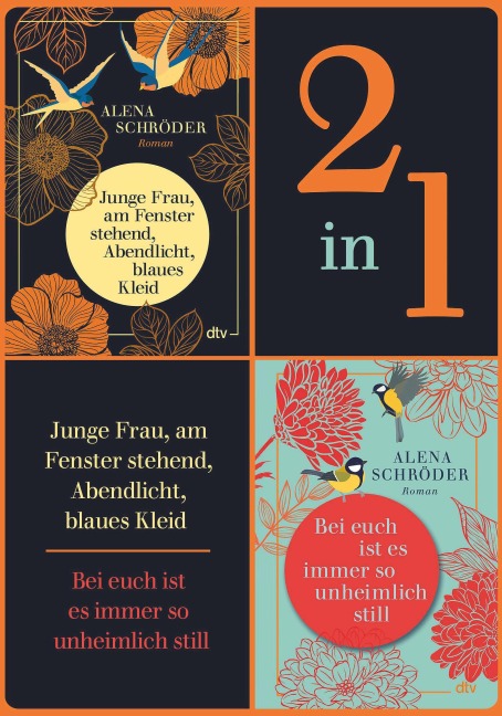 Junge Frau, am Fenster stehend, Abendlicht, blaues Kleid - Bei euch ist es immer so unheimlich still - Alena Schröder