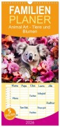 Cover-Bild zum Titel 'Familienplaner 2026 - Animal Art - Tiere und Blumen mit 5 Spalten (Wandkalender, 21 x 45 cm) CALVENDO' von 'Dirk Meutzner'