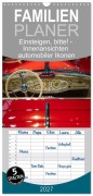 Cover-Bild zum Titel 'Familienplaner 2027 - Einsteigen, bitte! - Innenansichten automobiler Ikonen mit 5 Spalten (Wandkalender, 21 x 45 cm) CALVENDO' von 'Karsten Rahn'