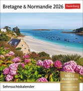 Bretagne & Normandie Sehnsuchtskalender 2026 - Wochenkalender mit 53 Postkarten - 