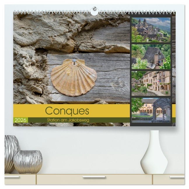 Conques ist eine wichtige Station am französischen Jakobsweg (hochwertiger Premium Wandkalender 2026 DIN A2 quer), Kunstdruck in Hochglanz - Bodo Schmidt