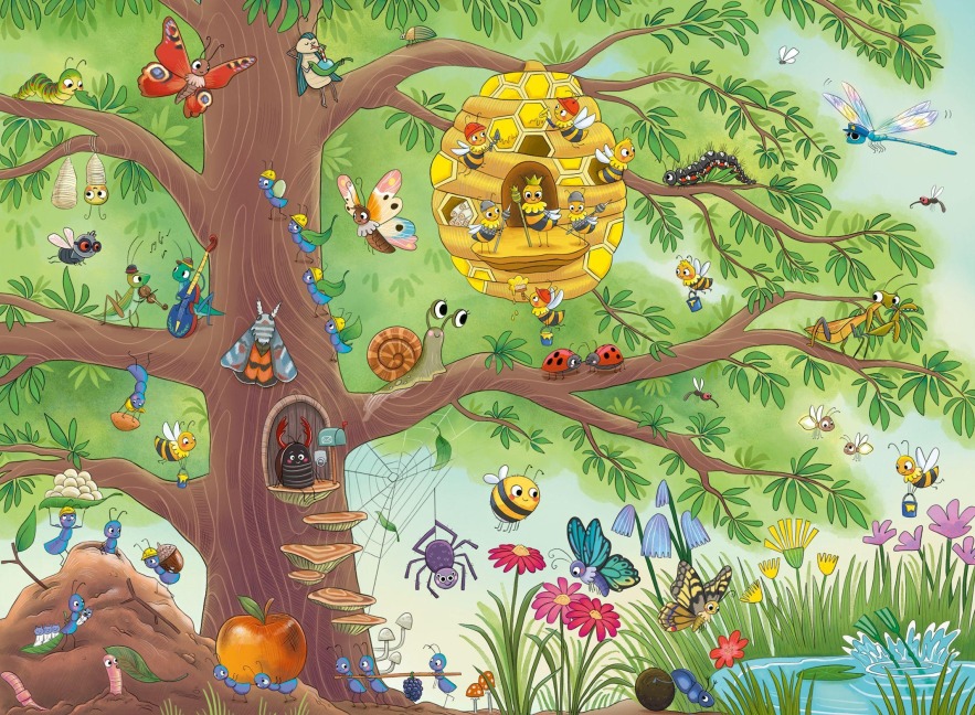Kinderpuzzle 100 Teile - Die fleißigen Waldbewohner - 