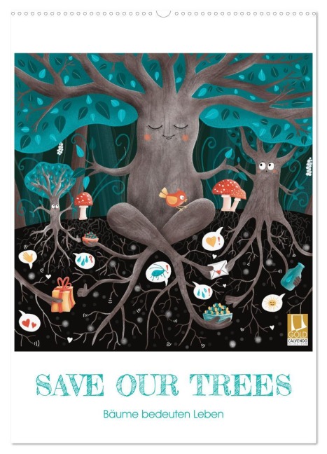 SAVE OUR TREES - Bäume bedeuten Leben (Wandkalender 2026 DIN A2 hoch), CALVENDO Monatskalender - Danja Krampikowski