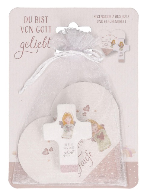 Du bist von Gott geliebt. Geschenkset zur Taufe (rosa) - 