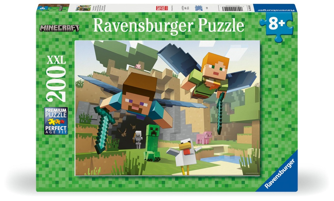 Kinderpuzzle 200 XXL Teile - Minecraft - Tierische Abenteuer - 