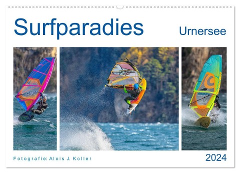Surfparadies Urnersee (Wandkalender 2024 DIN A2 quer), CALVENDO Monatskalender - Alois J. Koller