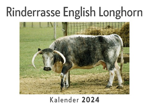 Rinderrasse English Longhorn (Wandkalender 2024, Kalender DIN A4 quer, Monatskalender im Querformat mit Kalendarium, Das perfekte Geschenk) - Anna Müller