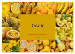 Cover-Bild zum Titel 'GELB - Gemüse und Obst - Sonnengereift (Tischkalender 2026 DIN A5 quer), CALVENDO Monatskalender' von 'Susan Michel'