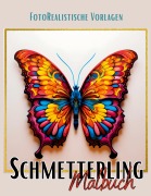 Cover-Bild zum Titel 'Malbuch Schmetterling "Fotorealistisch".' von 'Lucy¿s Schwarze Malbücher'