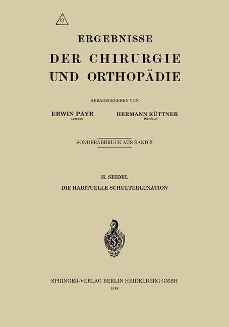 Die habituelle Schulterluxation - H. Seidel