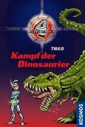 Cover-Bild zum Titel 'Vier durch die Zeit, 1, Kampf der Dinosaurier' von 'Thilo'