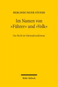 Cover-Bild zum Titel 'Im Namen von "Führer" und "Volk"' von 'Herlinde Pauer-Studer'