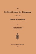 Cover-Bild zum Titel 'Die Rechtswirkungen der Enteignung im Falle der Einigung der Betheiligten' von 'Georg Pannenberg'