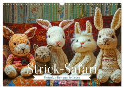 Cover-Bild zum Titel 'Strick-Safari - Gestrickte Tiere zum Verlieben (Wandkalender 2026 DIN A3 quer), CALVENDO Monatskalender' von 'Rupert Kowalski'