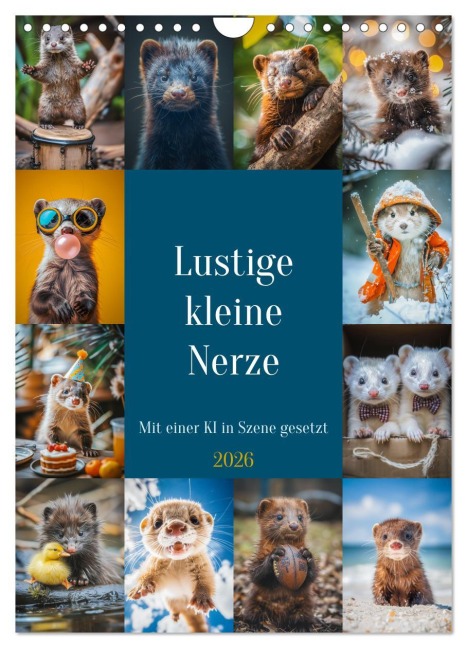 Lustige kleine Nerze (Wandkalender 2026 DIN A4 hoch), CALVENDO Monatskalender - Steffen Gierok-Latniak