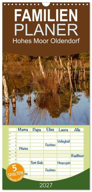 Familienplaner 2027 - Hohes Moor Oldendorf mit 5 Spalten (Wandkalender, 21 x 45 cm) CALVENDO - Wiebke von der Heyde