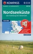 Cover-Bild zum Titel 'KOMPASS Wanderkarten-Set 723 Nordseeküste von Hamburg bis Dänemark (2 Karten) 1:50.000' von ''