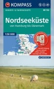 Cover-Bild zum Titel 'KOMPASS Wanderkarten-Set 723 Nordseeküste von Hamburg bis Dänemark (2 Karten) 1:50.000' von ''