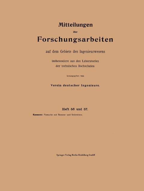 Versuche mit Riemen- und Seiltrieben - Otto Kammerer