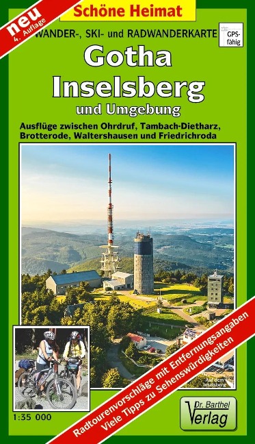 Wander-, Ski- und Radwanderkarte Gotha, Inselsberg und Umgebung 1:35 000 - 