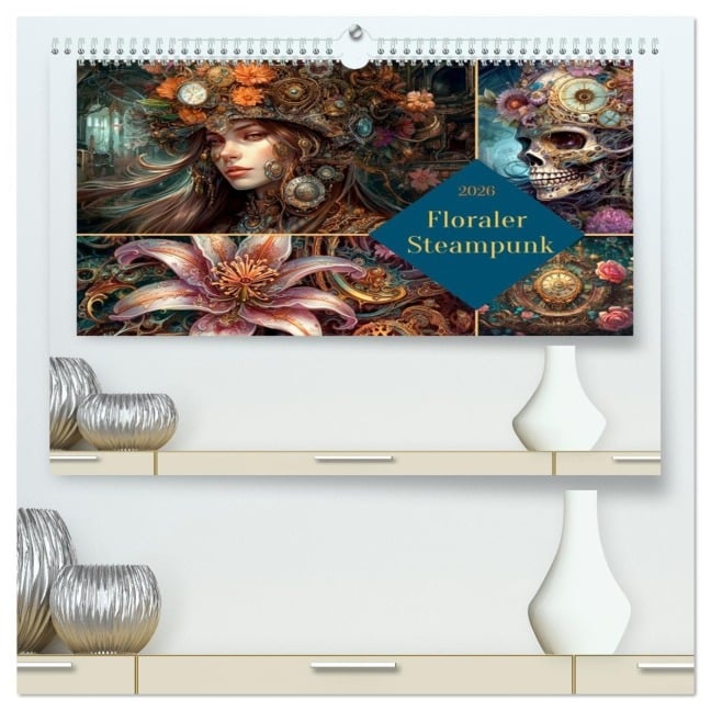 Floraler Steampunk (hochwertiger Premium Wandkalender 2026 DIN A2 quer), Kunstdruck in Hochglanz - Cathrin Illgen