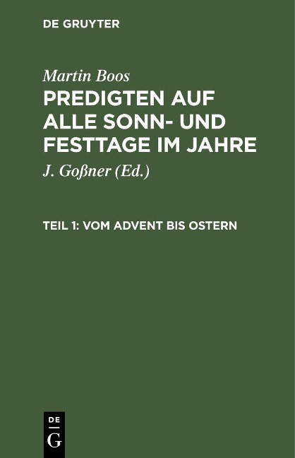 Vom Advent bis Ostern - Martin Boos