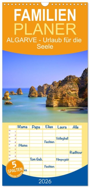 Familienplaner 2026 - ALGARVE - Urlaub für die Seele mit 5 Spalten (Wandkalender, 21 x 45 cm) CALVENDO - Klaus Ruttlloff