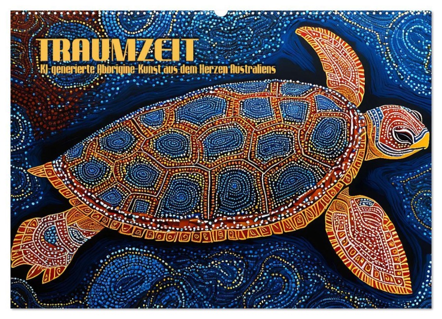 Traumzeit - KI-generierte Aborigine-Kunst aus dem Herzen Australiens (Wandkalender 2026 DIN A2 quer), CALVENDO Monatskalender - Renate Utz