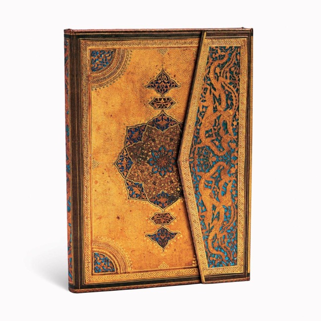 Paperblanks | Safavid | Safavid Binding Art | Hardcover | Midi | Lined | Wrap Closure | 144 Pg | 120 GSM - 
