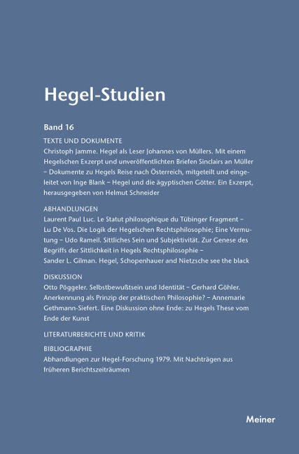 Hegel-Studien Band 16 - 