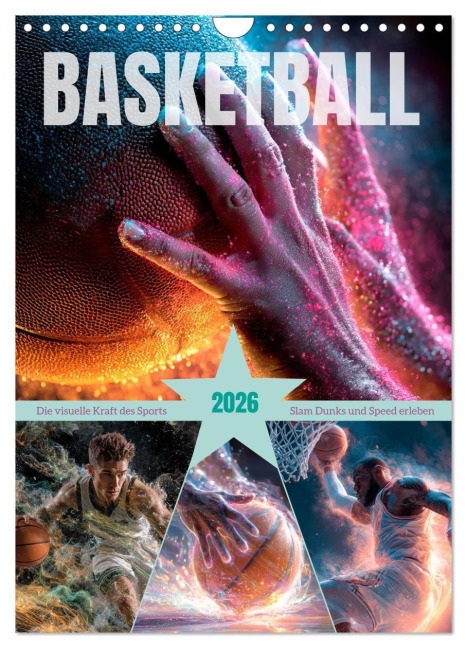 Basketball - Die visuelle Kraft des Sports (Wandkalender 2026 DIN A4 hoch), CALVENDO Monatskalender - Melanie Viola