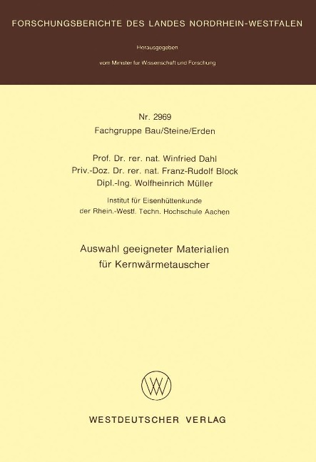 Auswahl geeigneter Materialien für Kernwärmetauscher - Winfried Dahl