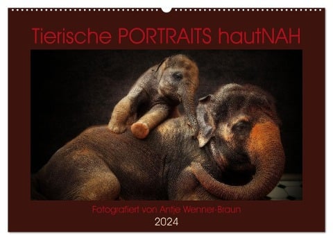 Tierische PORTRAITS hautNAH (Wandkalender 2024 DIN A2 quer), CALVENDO Monatskalender - Antje Wenner-Braun