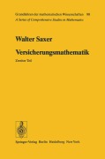 Cover-Bild zum Titel 'Versicherungsmathematik' von 'Walter Saxer'