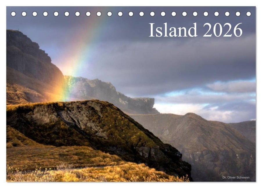 Island 2026 (Tischkalender 2026 DIN A5 quer), CALVENDO Monatskalender - Oliver Schwenn