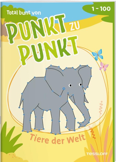 Total bunt von Punkt zu Punkt. Tiere der Welt. Von 1 bis 100 - 