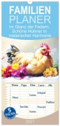 Cover-Bild zum Titel 'Familienplaner 2027 - Im Glanz der Federn. Schöne Hühner in malerischer Harmonie mit 5 Spalten (Wandkalender, 21 x 45 cm) CALVENDO' von 'Rose Hurley'