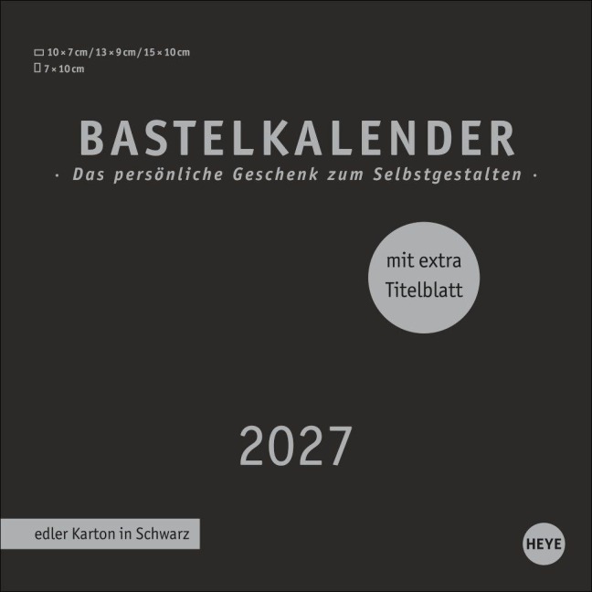 Premium-Bastelkalender schwarz klein 2027 - 