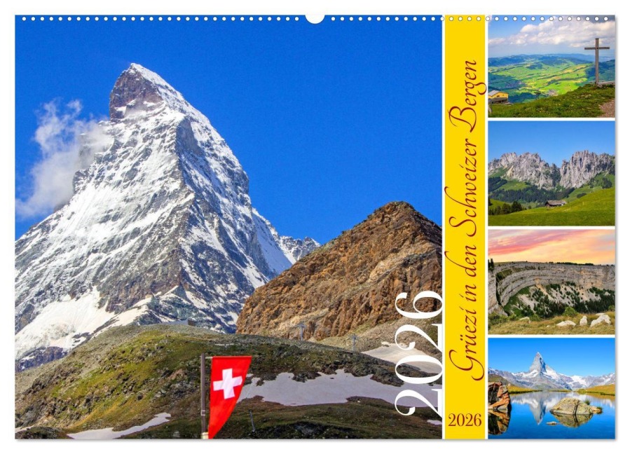 Grüezi in den Schweizer Bergen (Wandkalender 2026 DIN A2 quer), CALVENDO Monatskalender - Christa Kramer