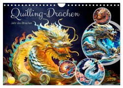 Cover-Bild zum Titel 'Quilling-Drachen - Jahr des Drachen (Wandkalender 2027 DIN A4 quer), CALVENDO Monatskalender' von 'Anja Frost'