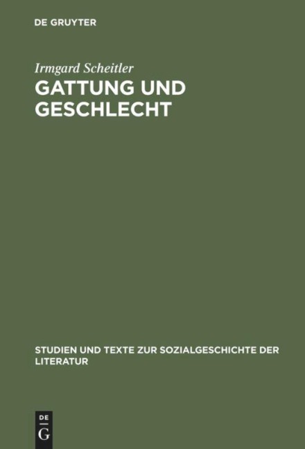 Gattung und Geschlecht - Irmgard Scheitler Gattung und Geschlecht - Irmgard Scheitler