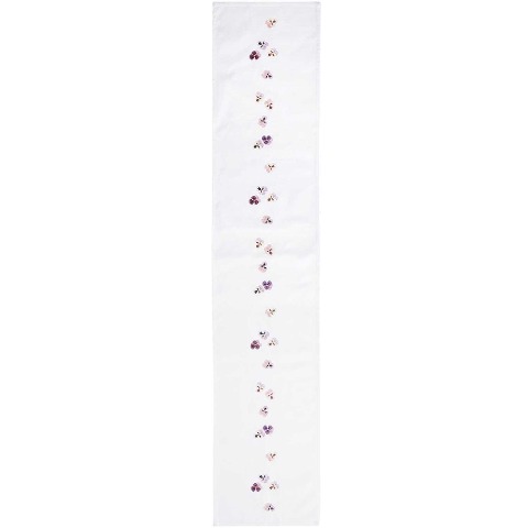 Stickpackung Gezählter Kreuzstich, Tischband Stiefmütterchen, 30 x 160cm - 