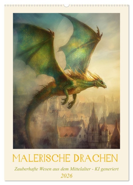 Malerische Drachen (Wandkalender 2026 DIN A2 hoch), CALVENDO Monatskalender - Cathrin Illgen