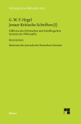Cover-Bild zum Titel 'Jenaer Kritische Schriften / Jenaer Kritische Schriften (I)' von 'Georg W F Hegel'