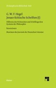 Cover-Bild zum Titel 'Jenaer Kritische Schriften / Jenaer Kritische Schriften (I)' von 'Georg W F Hegel'