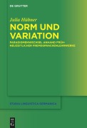 Cover-Bild zum Titel 'Norm und Variation' von 'Julia Hübner'