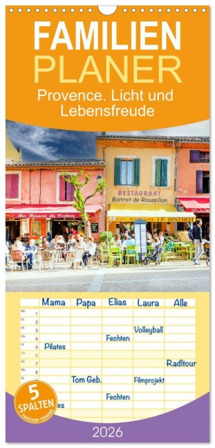 Familienplaner 2026 - Provence. Licht und Lebensfreude mit 5 Spalten (Wandkalender, 21 x 45 cm) CALVENDO - Bodo-Schmidt-Photography Bodo-Schmidt-Photography